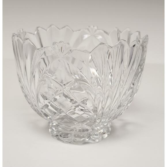 Imperial Lead Crystal Bowl Pineapple Crosshatch Meridian Bowl - Picture 3 of 5